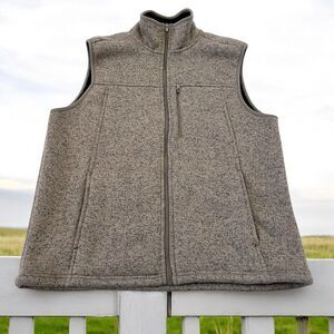 George Men's Fleece Sweater Vest Sherpa Lined Sleeveless Jacket Outdoor Hiking M